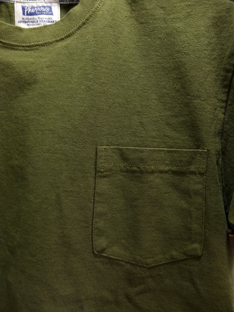 画像: PHERROW'S フェローズ - ポケT ポケット付きTシャツ　サンドグリーン