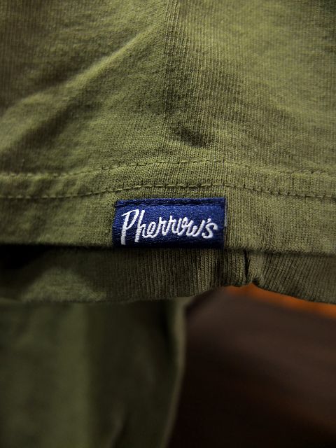 画像: PHERROW'S フェローズ - ポケT ポケット付きTシャツ　サンドグリーン