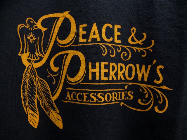 画像: PHERROW'S フェローズ - PHERROW'S × PEACE コラボ プリントTシャツ　S.ブラック