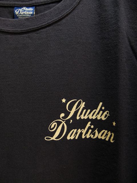 画像: STUDIO D'ARTISAN ダルチ - USAコットン定番Ｔシャツ　ブラック　【MADE IN JAPAN】　