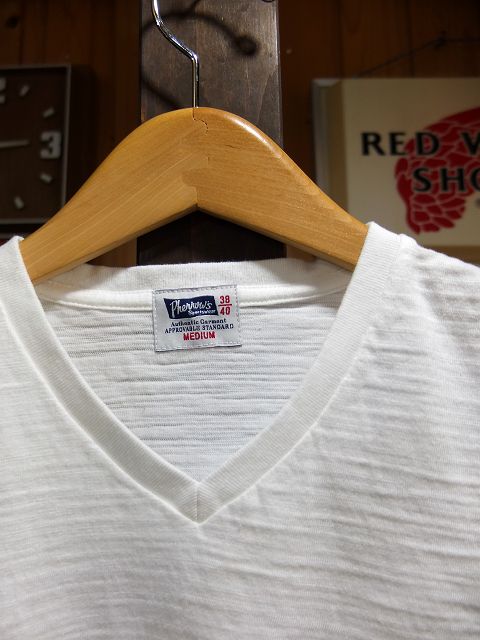 画像: PHERROW'S フェローズ - スラブコットンプレーンVネックTシャツ　ホワイト　【MADE IN JAPAN】
