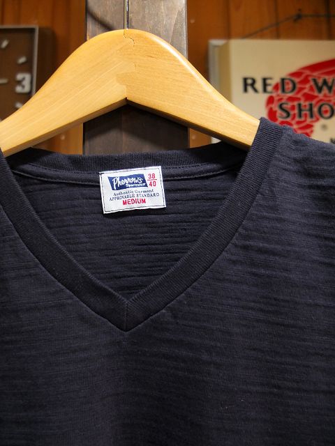画像: PHERROW'S フェローズ - スラブコットンプレーンVネックTシャツ　S.ブラック　【MADE IN JAPAN】