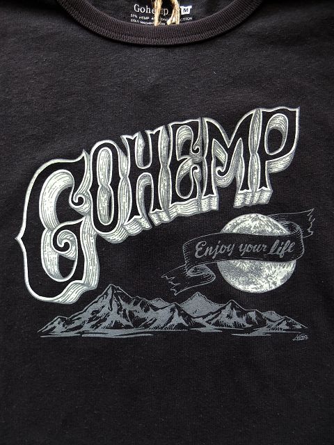 画像: GOHEMP ART LABO ゴーヘンプ - "HERVEST MOON" by NiNO S/SL TEE　GUNMETEAL GRAY