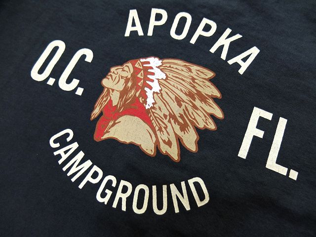 画像: PHERROW'S フェローズ - APOPKA CAMP GROUND プリントTシャツ　S,ブラック