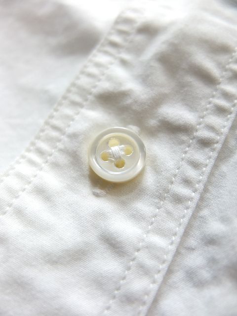 画像: PHERROW'S フェローズ - プレーン ラウンドカラー 半袖 ボタンダウンシャツ　ホワイト　【MADE IN JAPAN】