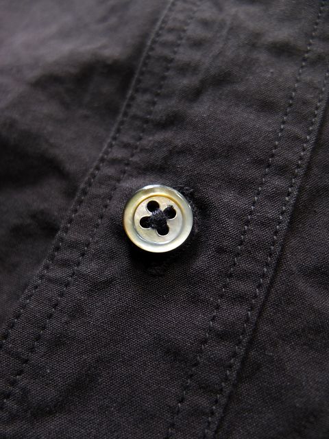 画像: PHERROW'S フェローズ - プレーン ラウンドカラー 半袖 ボタンダウンシャツ　ブラック　【MADE IN JAPAN】
