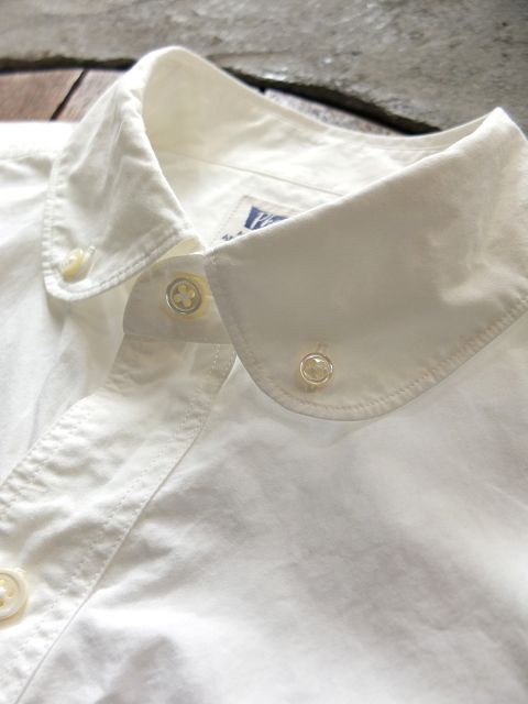 画像: PHERROW'S フェローズ - プレーン ラウンドカラー 半袖 ボタンダウンシャツ　ホワイト　【MADE IN JAPAN】