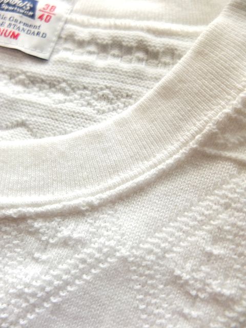 画像: PHERROW'S フェローズ - ジャガード織りポケットTシャツ　ホワイト　【MADE IN JAPAN】