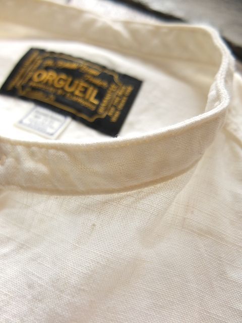 画像: ORGUEIL オルゲイユ - Band Collar Shirt　White　【MADE IN JAPAN】