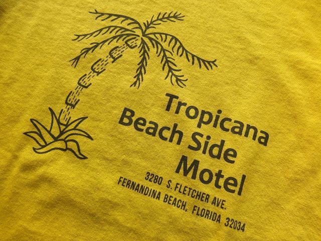 画像: PHERROW'S フェローズ -  ”Tropicana Beach Side Motel”プリントTシャツ　Y,グリーン　【MADE IN JAPAN】