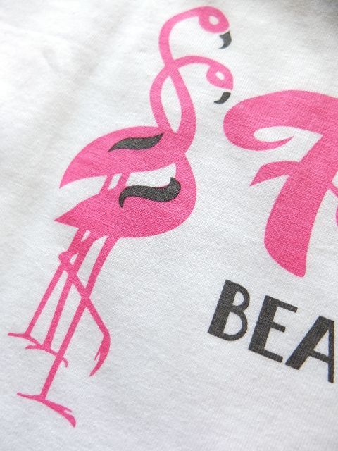 画像: PHERROW'S フェローズ - ”Flamingo BEACH HOUSE”プリントＴシャツ　ホワイト×ネイビー