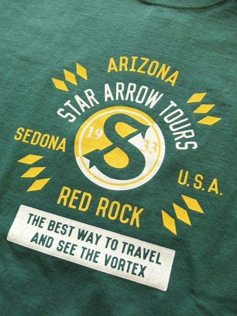 画像: PHERROW'S フェローズ - STAR ARROW TOUR Tシャツ　グリーン