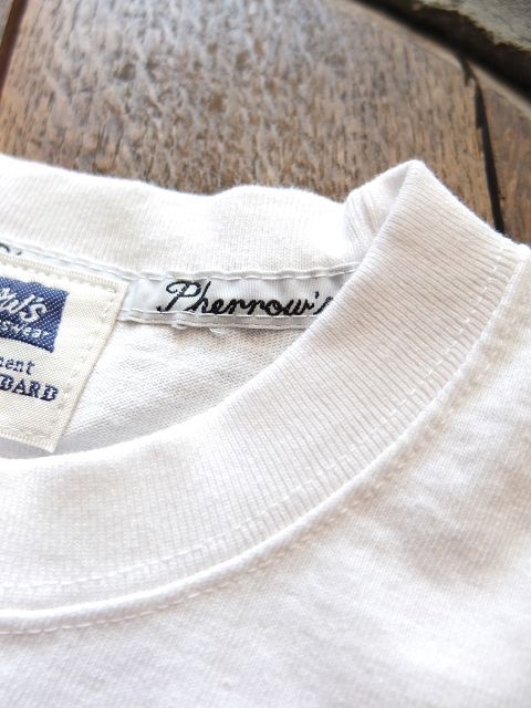 画像: PHERROW'S フェローズ - WILD BLACK STALLIONS ワッペン付き Tシャツ　ホワイト