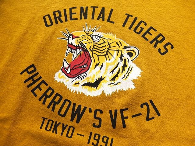 画像: PHERROW'S フェローズ - ORIENTAL TIGERS Tシャツ　D,マスタード