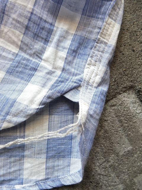 画像: PHERROW'S フェローズ -  半袖ガーゼワークシャツ　ブルーチェック　【MADE IN JAPAN】